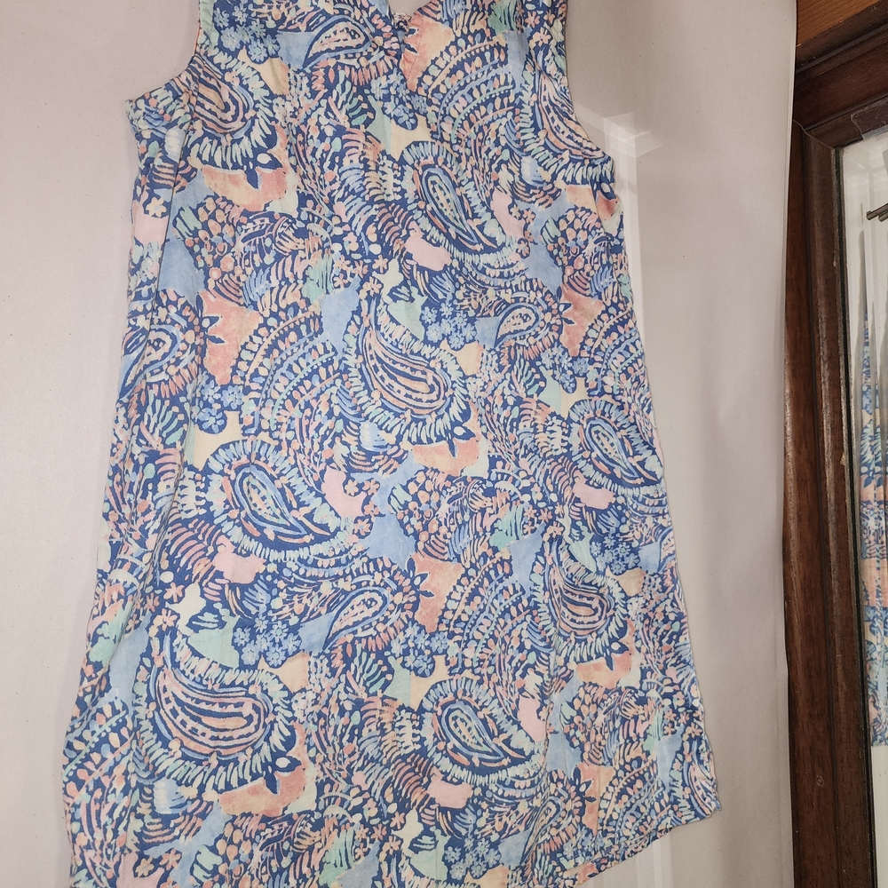 crown & ivy Blue Pink Mint Paisley Sleeveless Girls Dress